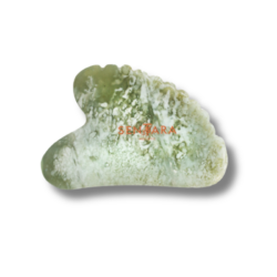 Gua sha jade vert à dents